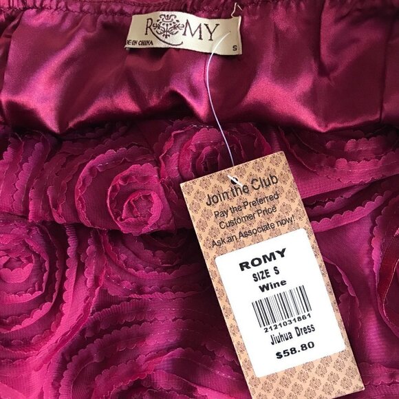 NWT Romy Rose Strapless Wine Red Mini Dress - Picture 6 of 6
